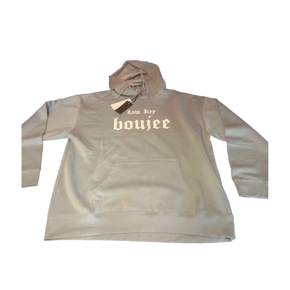 LA Trading Co Low Key Boujee Graphic Hoodie Sage Green XL